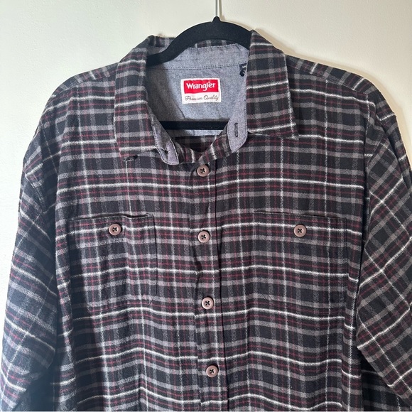 Wrangler Premium Quality Vintage Long Sleeve Flannel Western Plaid Shirt Sz 2XL - Picture 3 of 11